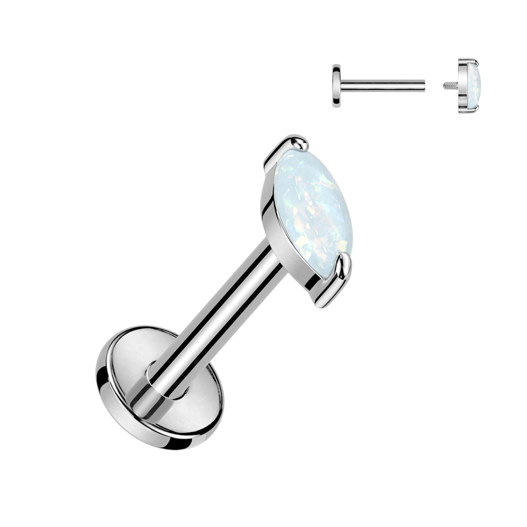 Marquise Opal Flatback Stud