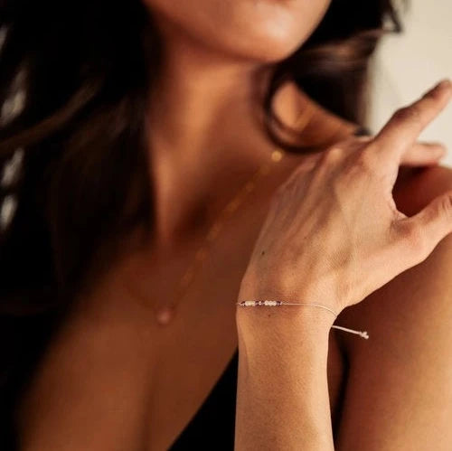 Amethyst & Clear Quartz String Bracelet