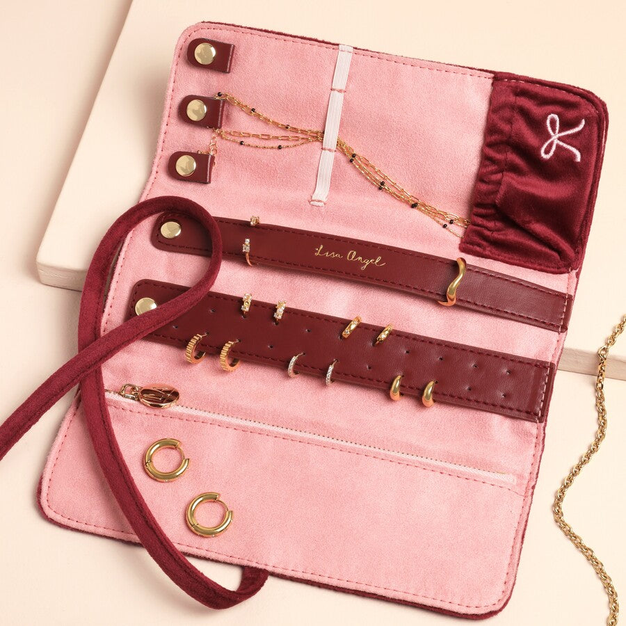 Bow Velvet Jewelry Roll