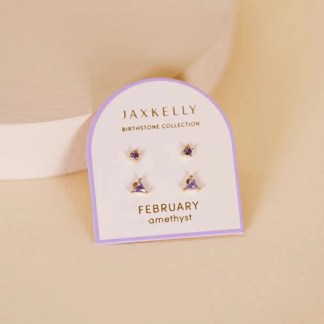 Birthstone Stud Earring Set
