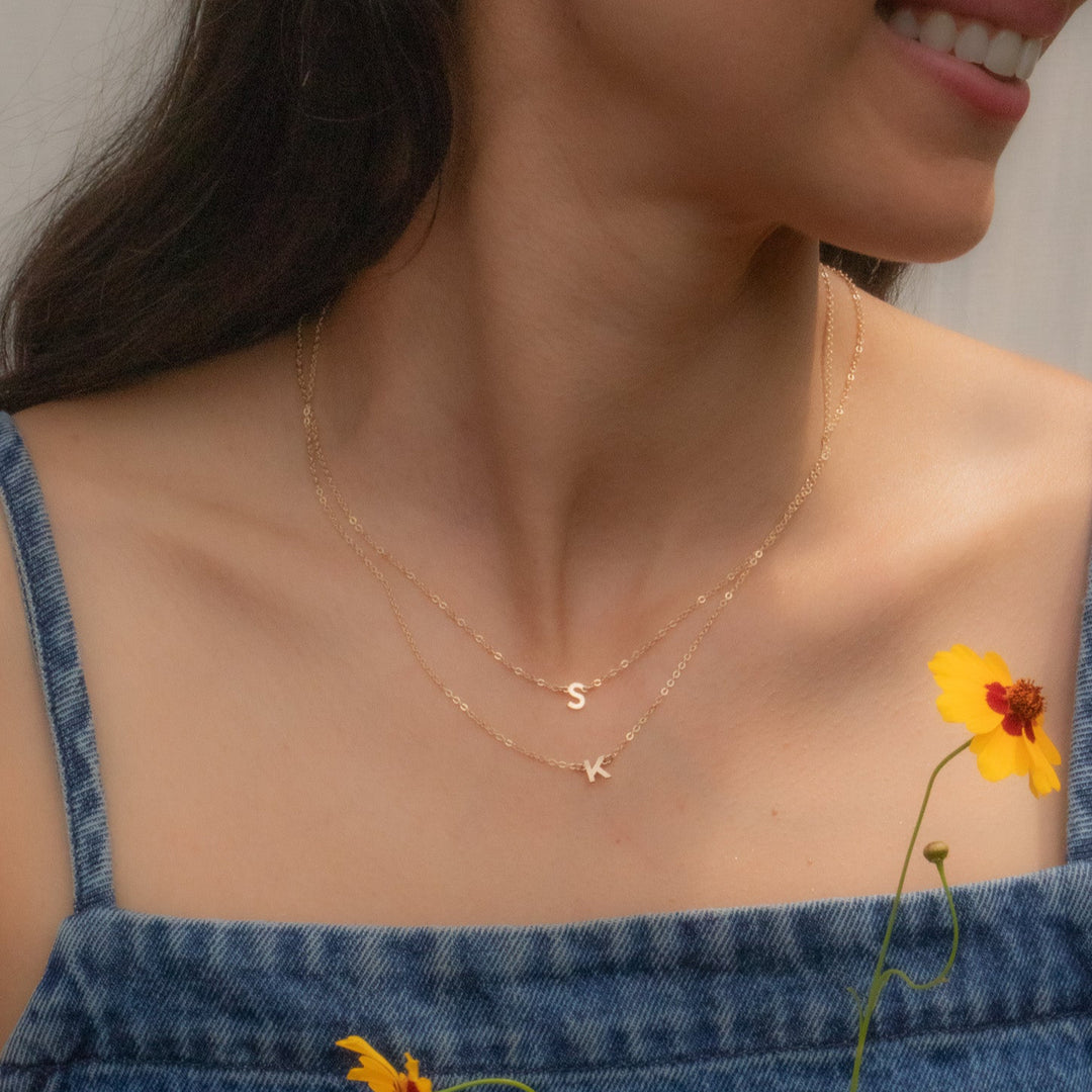 Dainty Initial Necklace - Gold