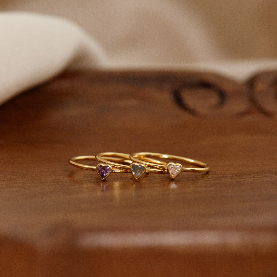 Heart Birthstone Ring