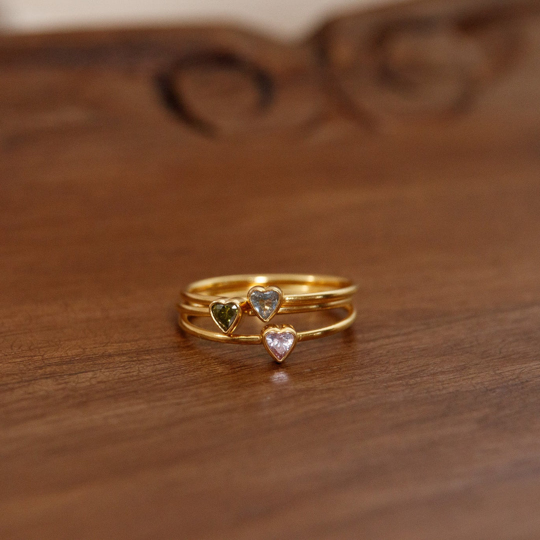 Heart Birthstone Ring