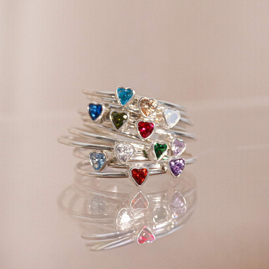 Heart Birthstone Ring