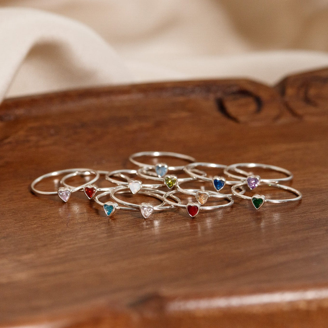 Heart Birthstone Ring
