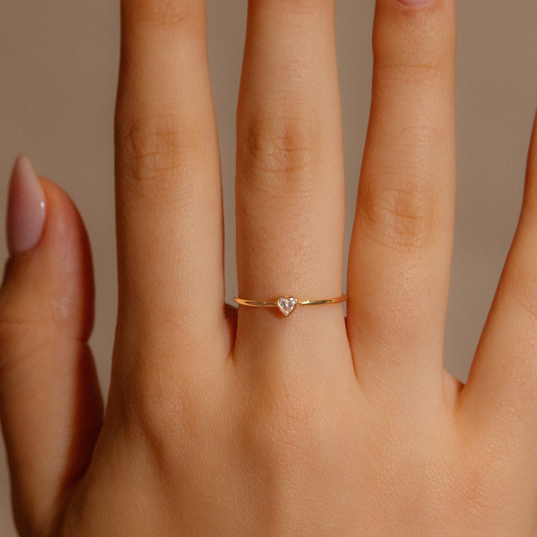 Heart Birthstone Ring