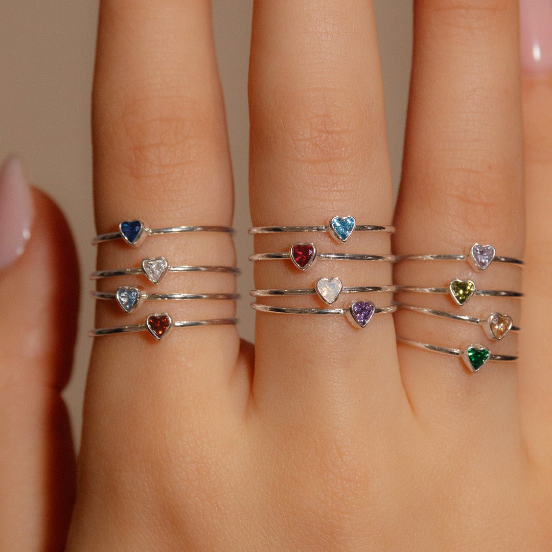Heart Birthstone Ring