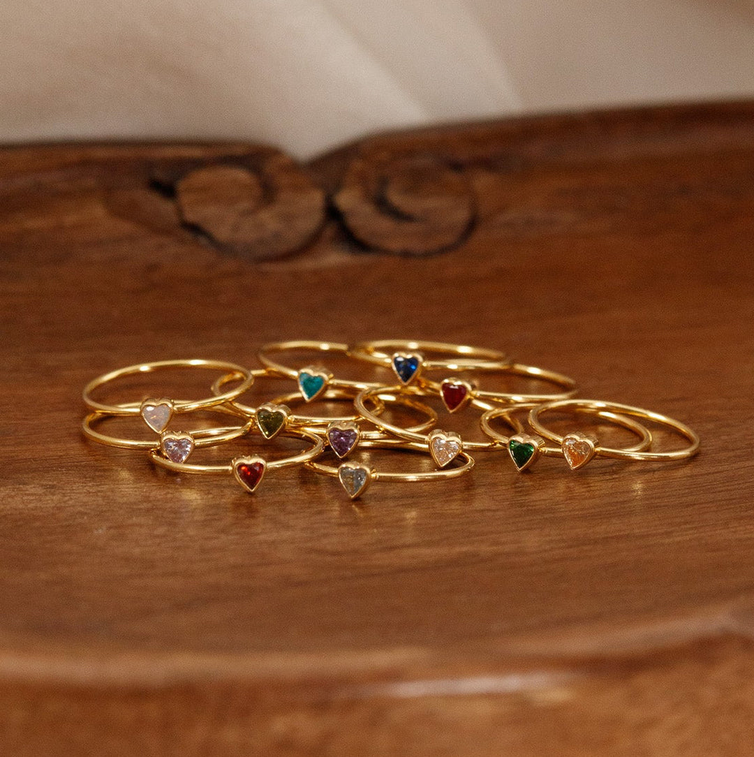 Heart Birthstone Ring