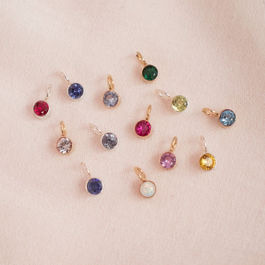 Collier avec nom et pierre de naissance - Moyen