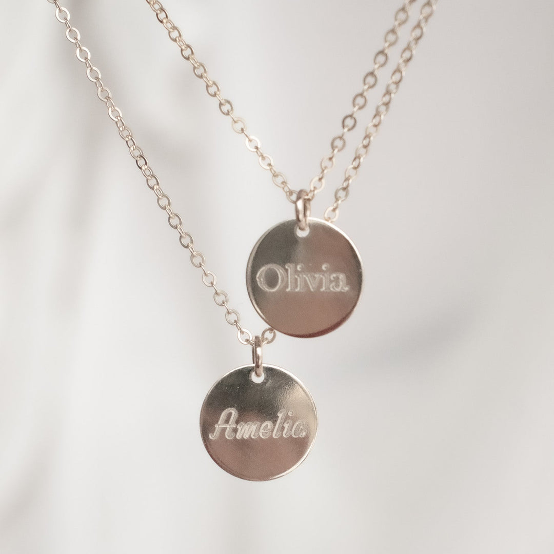 Collier avec nom et disque - Moyen