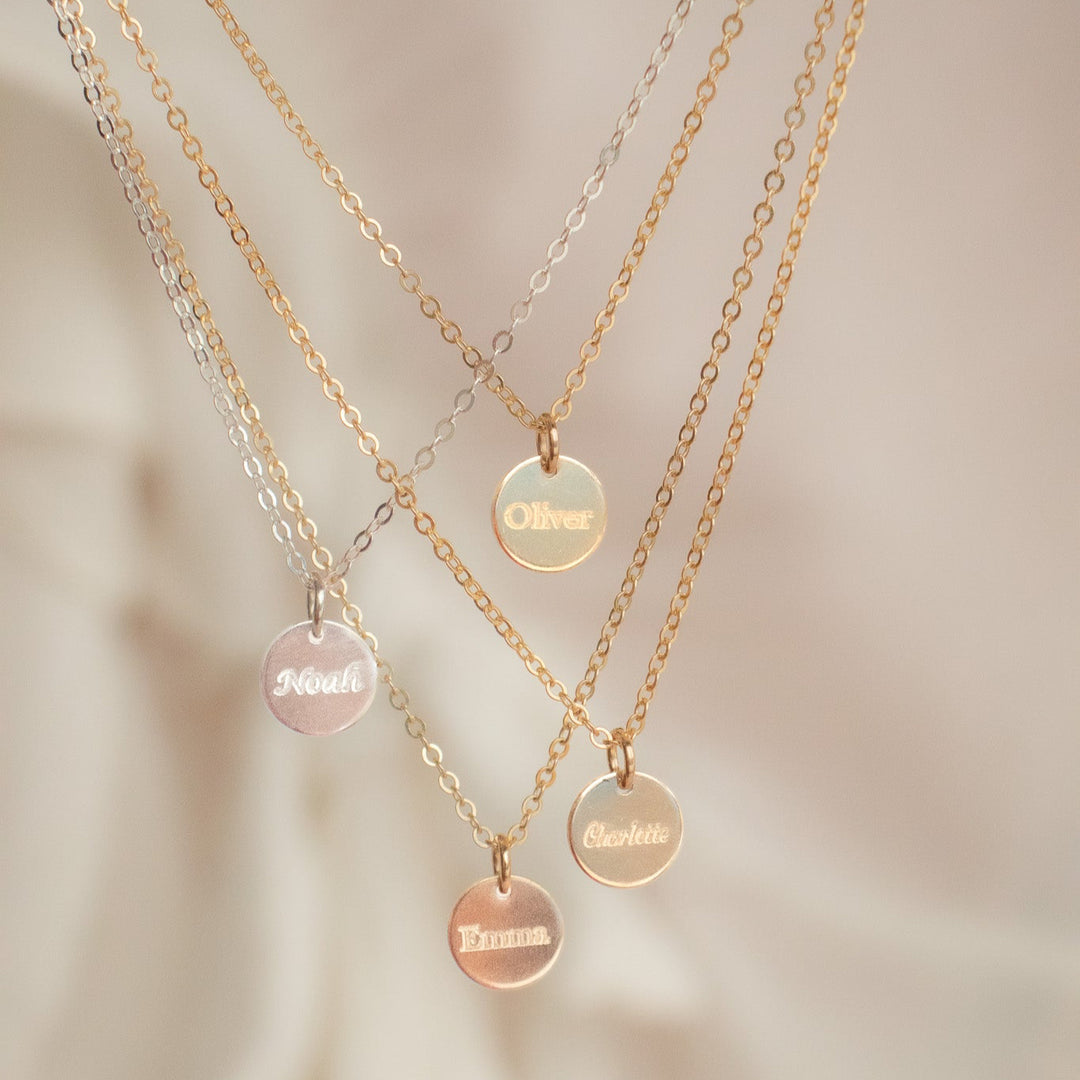Collier avec nom et disque - Petit