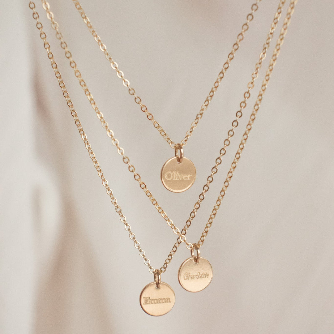 Collier avec nom et disque - Petit