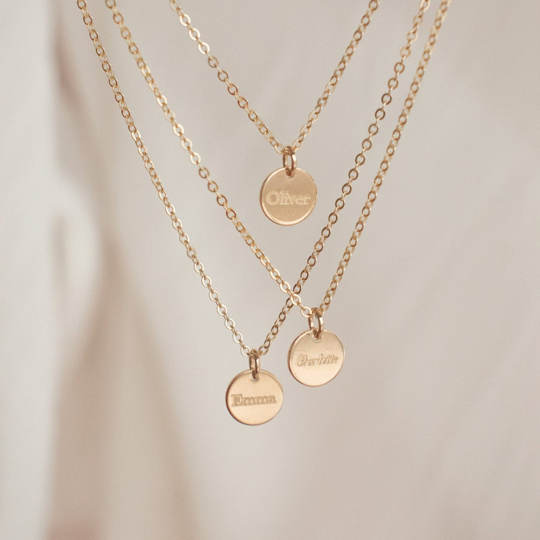 Collier avec nom et disque - Petit