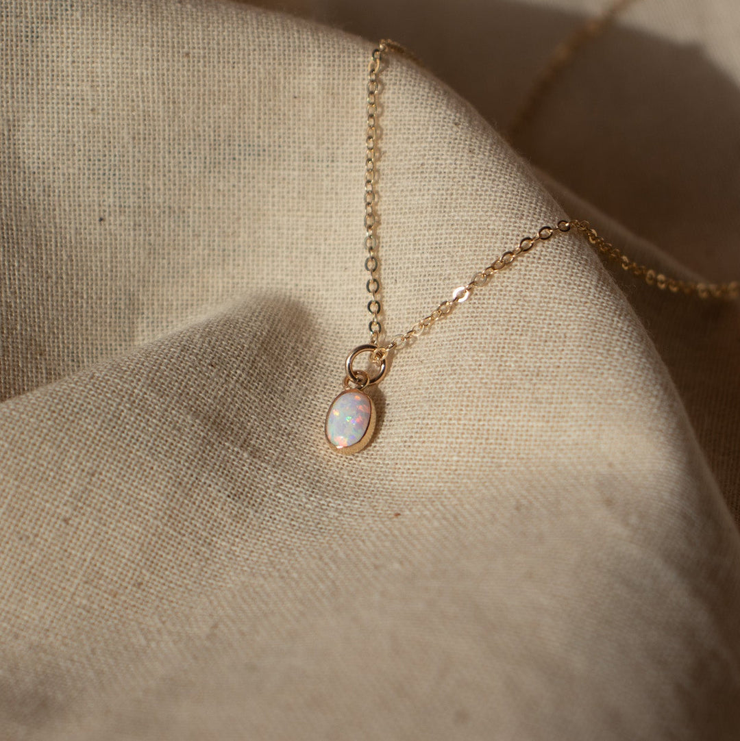Oval Opal Gemstone Necklace
