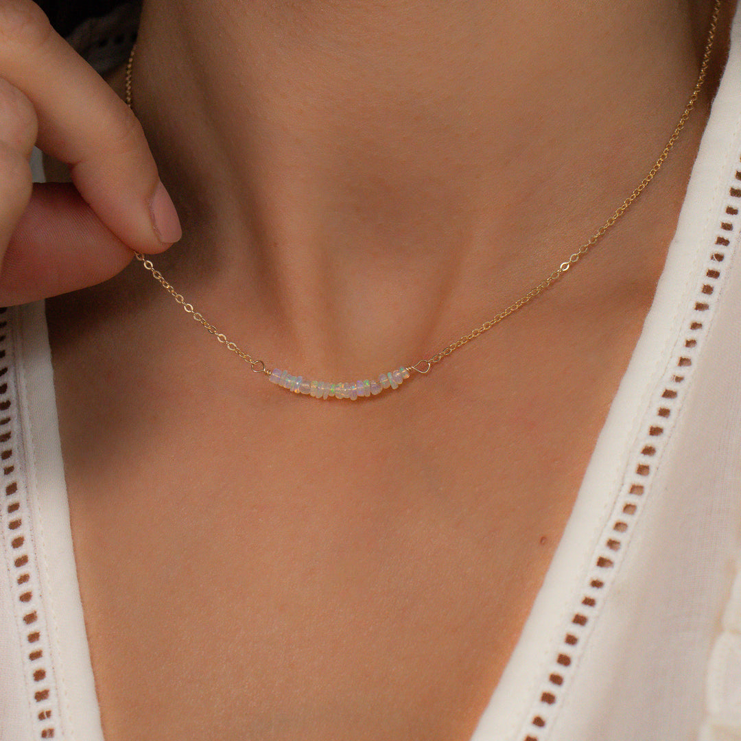 Opal Bar Necklace