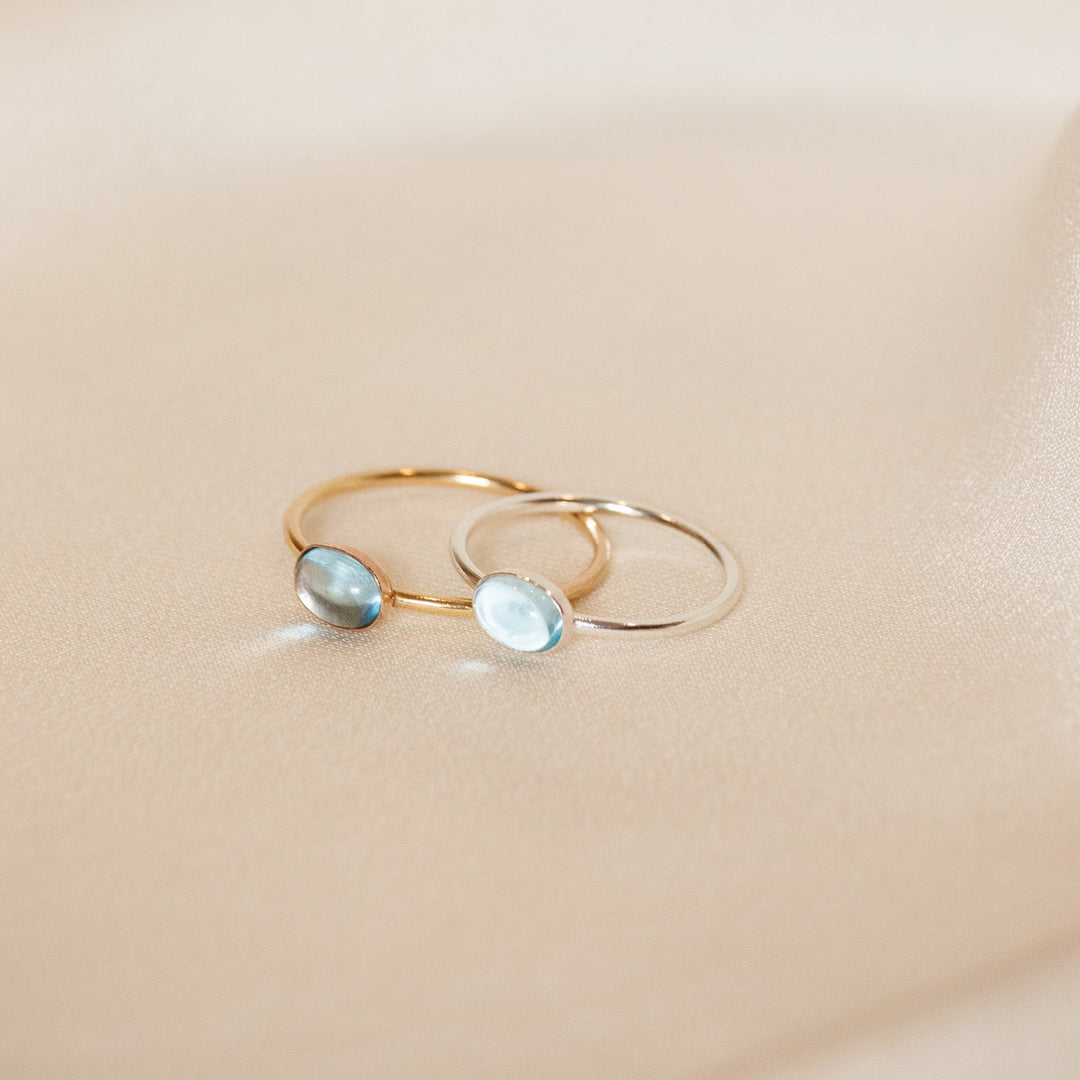 Bague en topaze bleue