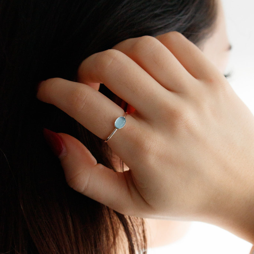 Bague en topaze bleue