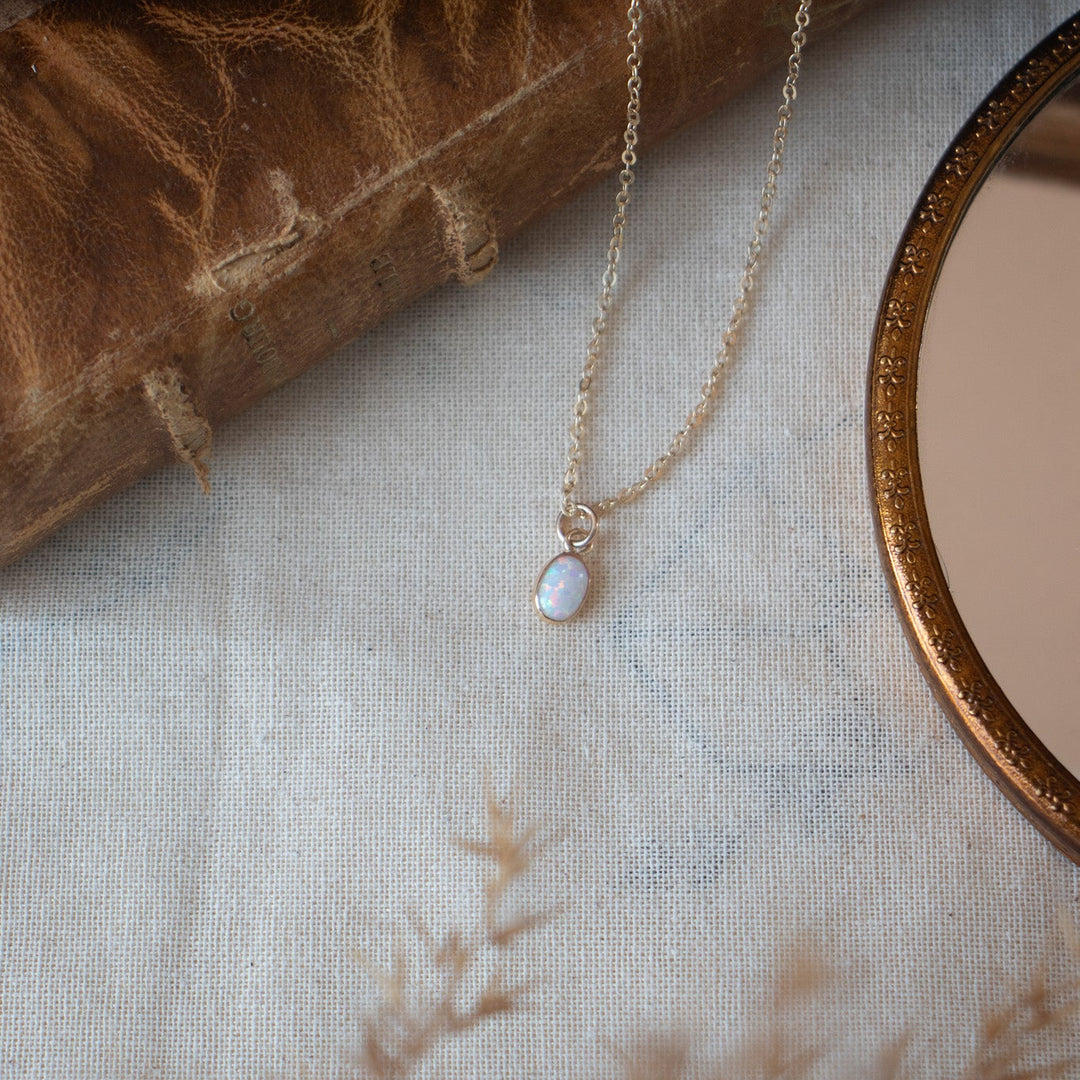 Oval Opal Gemstone Necklace