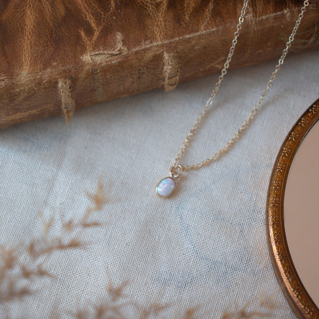 Oval Opal Gemstone Necklace