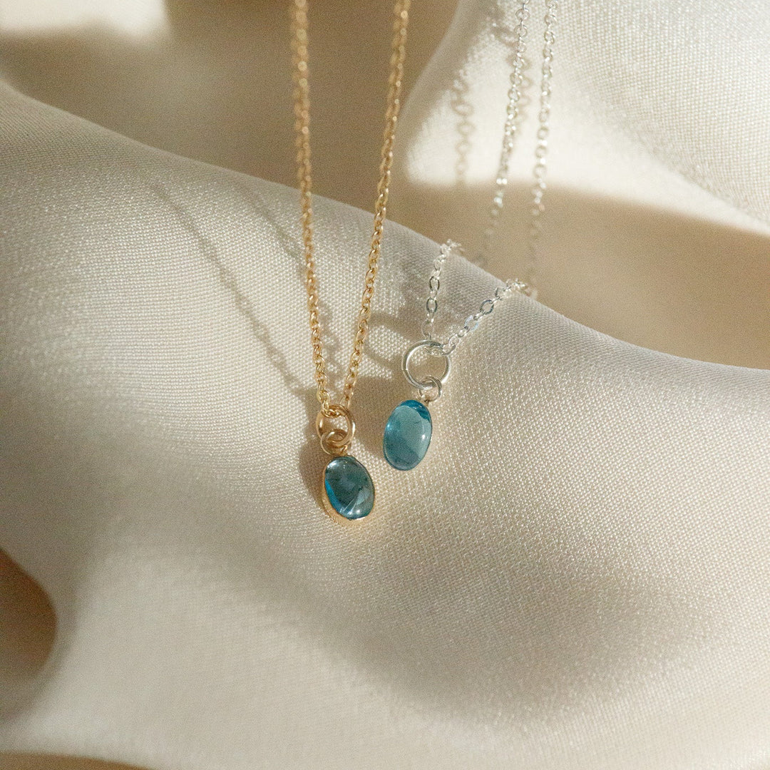 Blue Topaz Gemstone Necklace