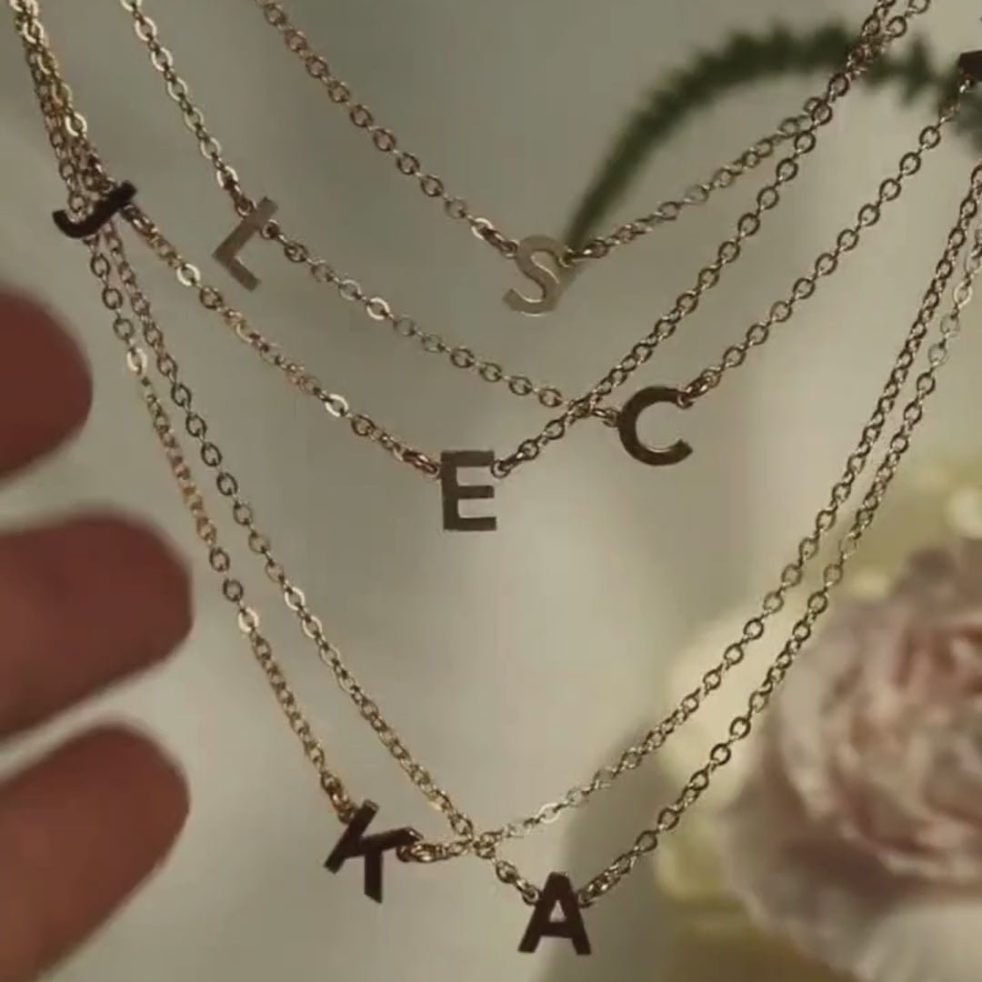 Dainty Initial Necklace - Gold