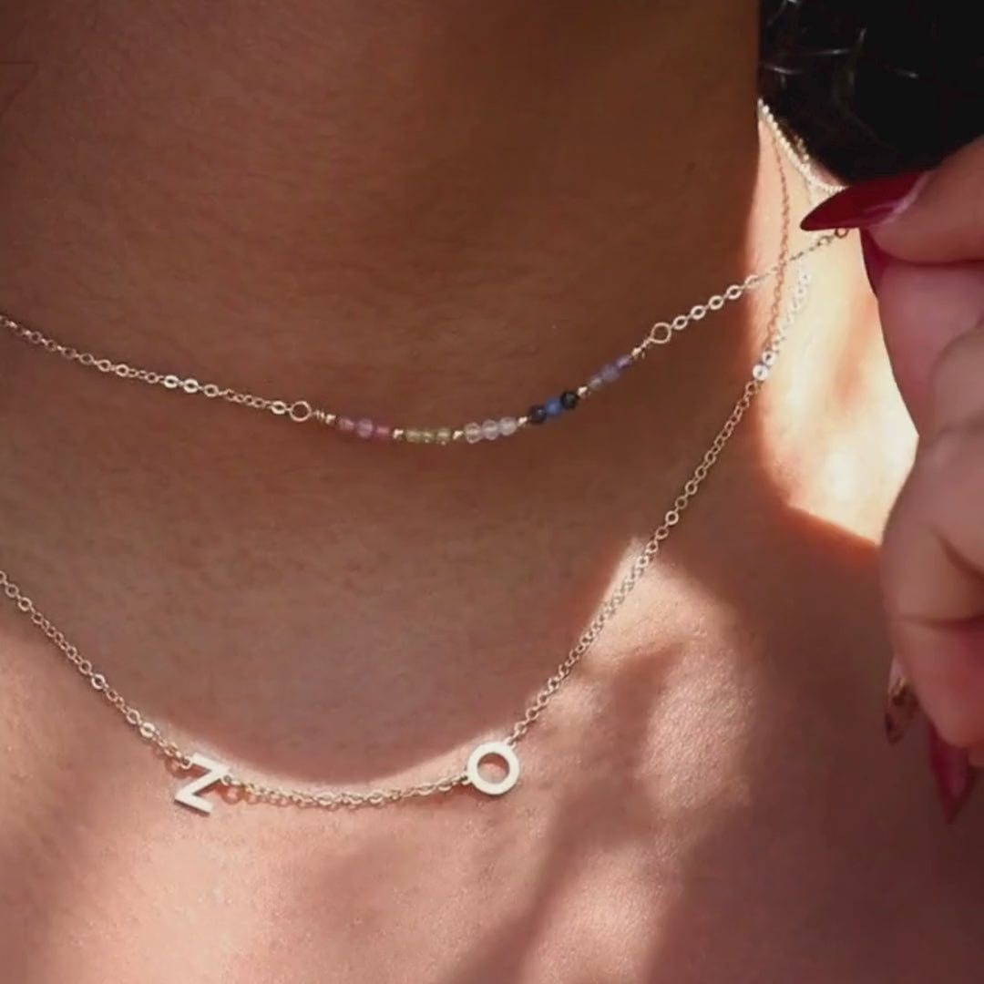 Family Birthstone Bar Necklace