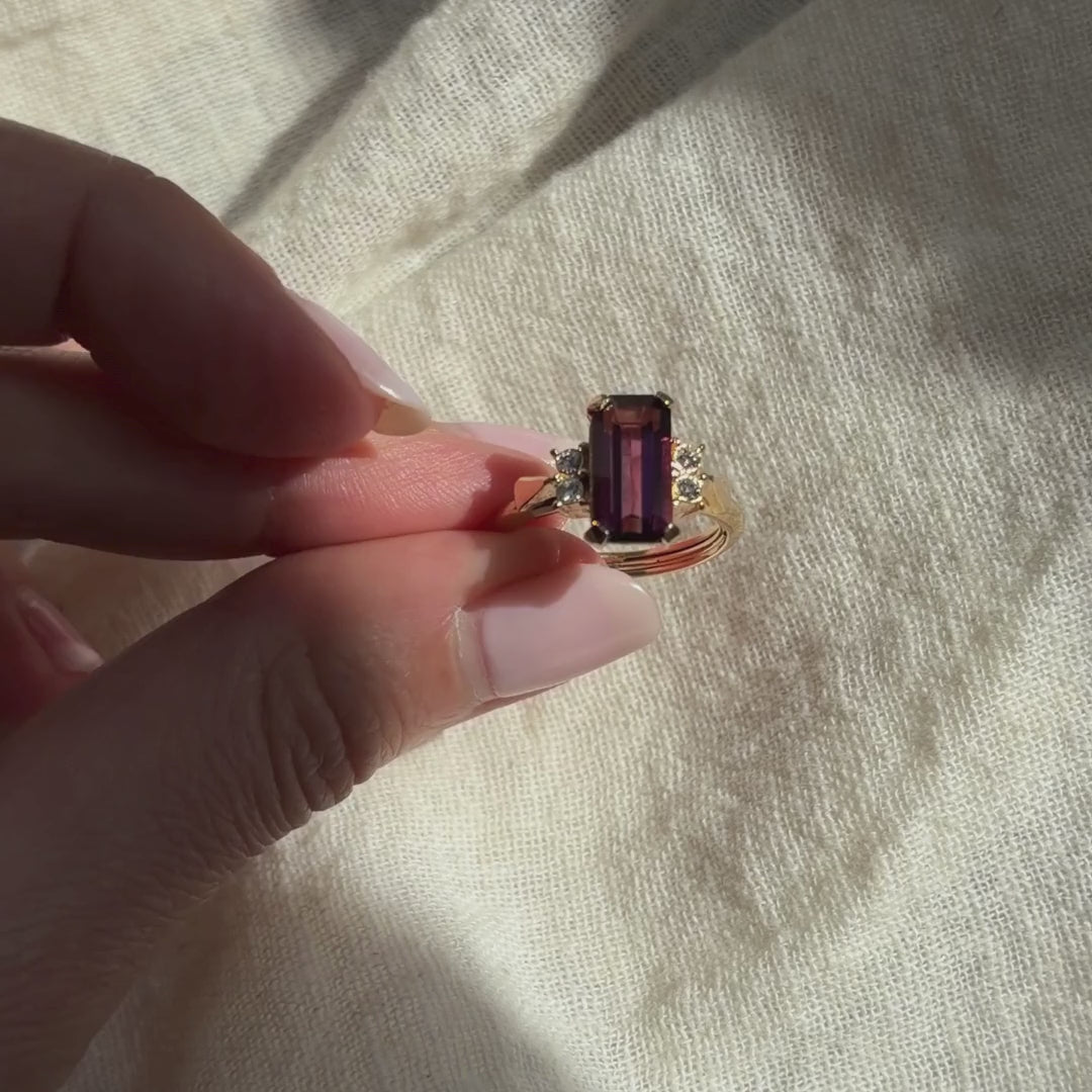 Vintage Avon Faux Amethyst Glass Ring
