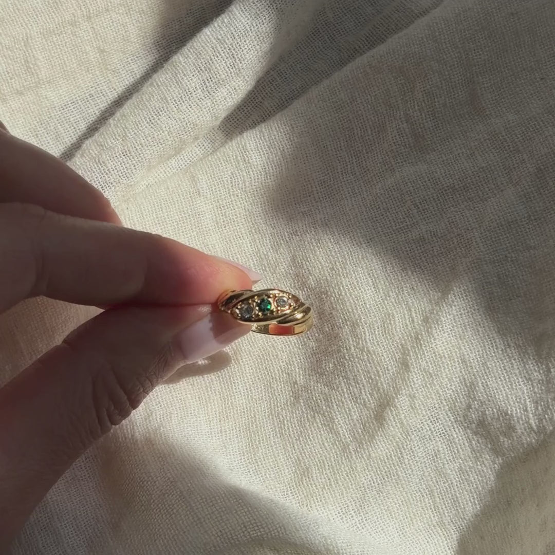 Vintage Avon Green Stone