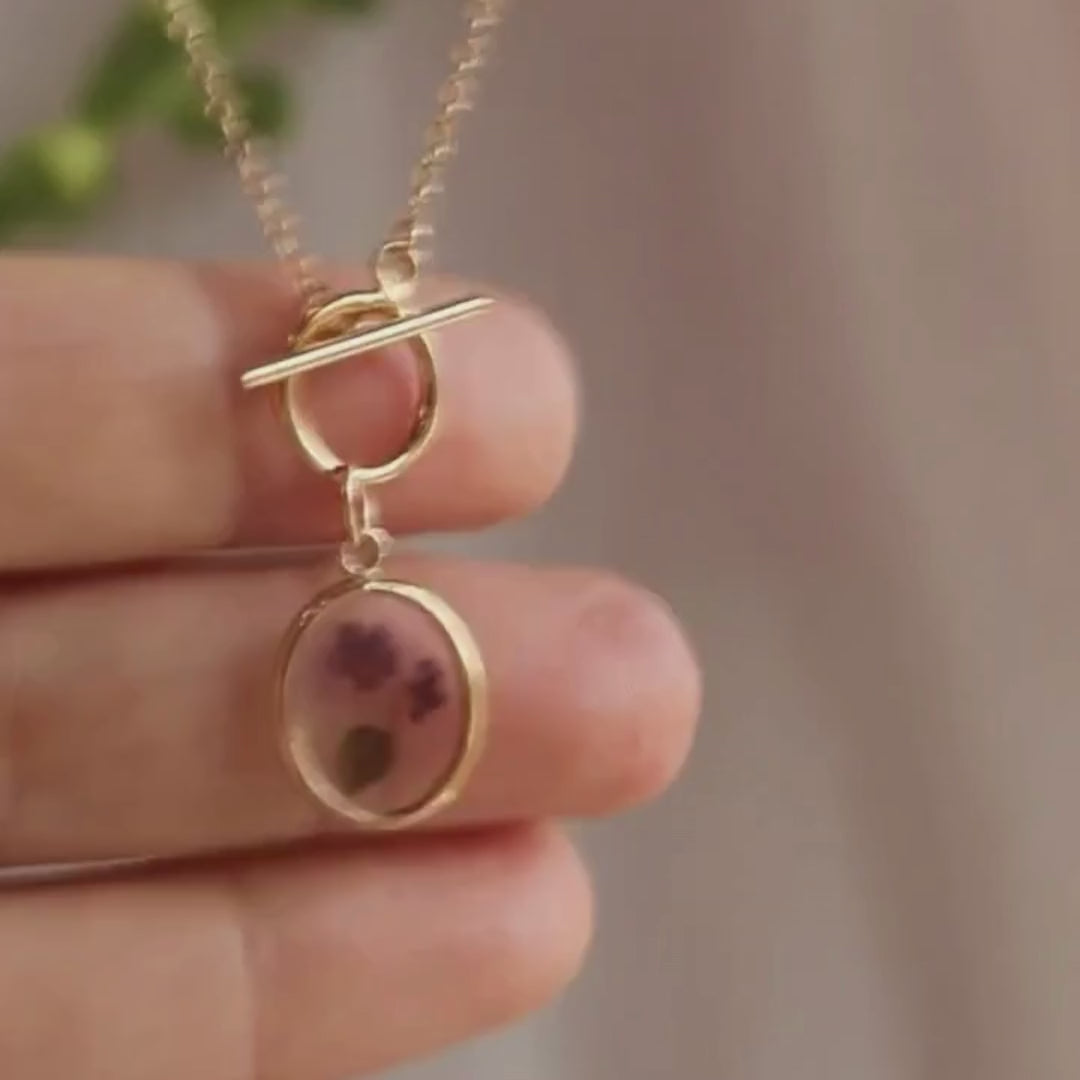 Bloom Birth Flower Toggle Necklace