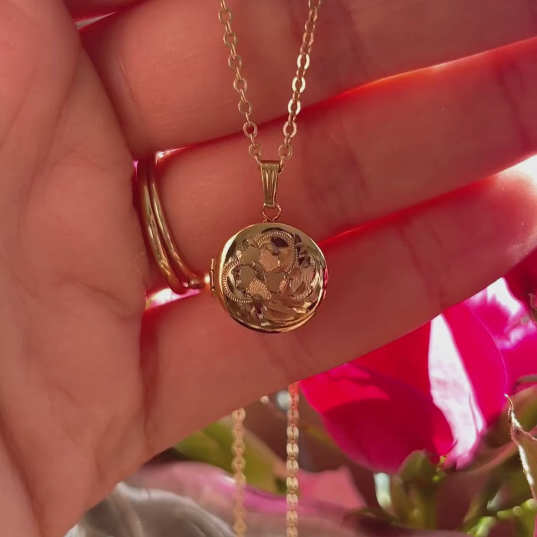 Etched Bloom Locket