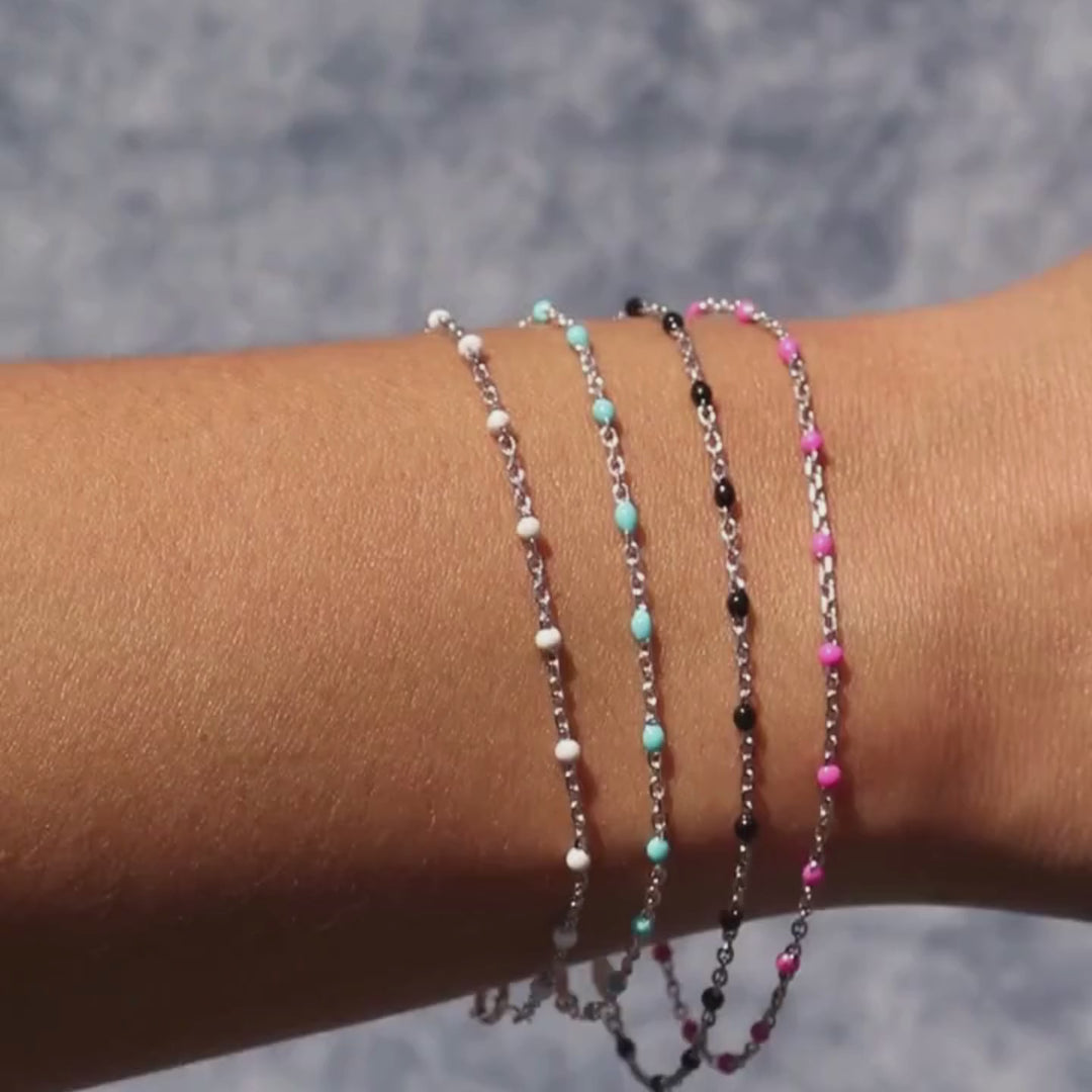 Silver Candy Chain Layering Bracelet