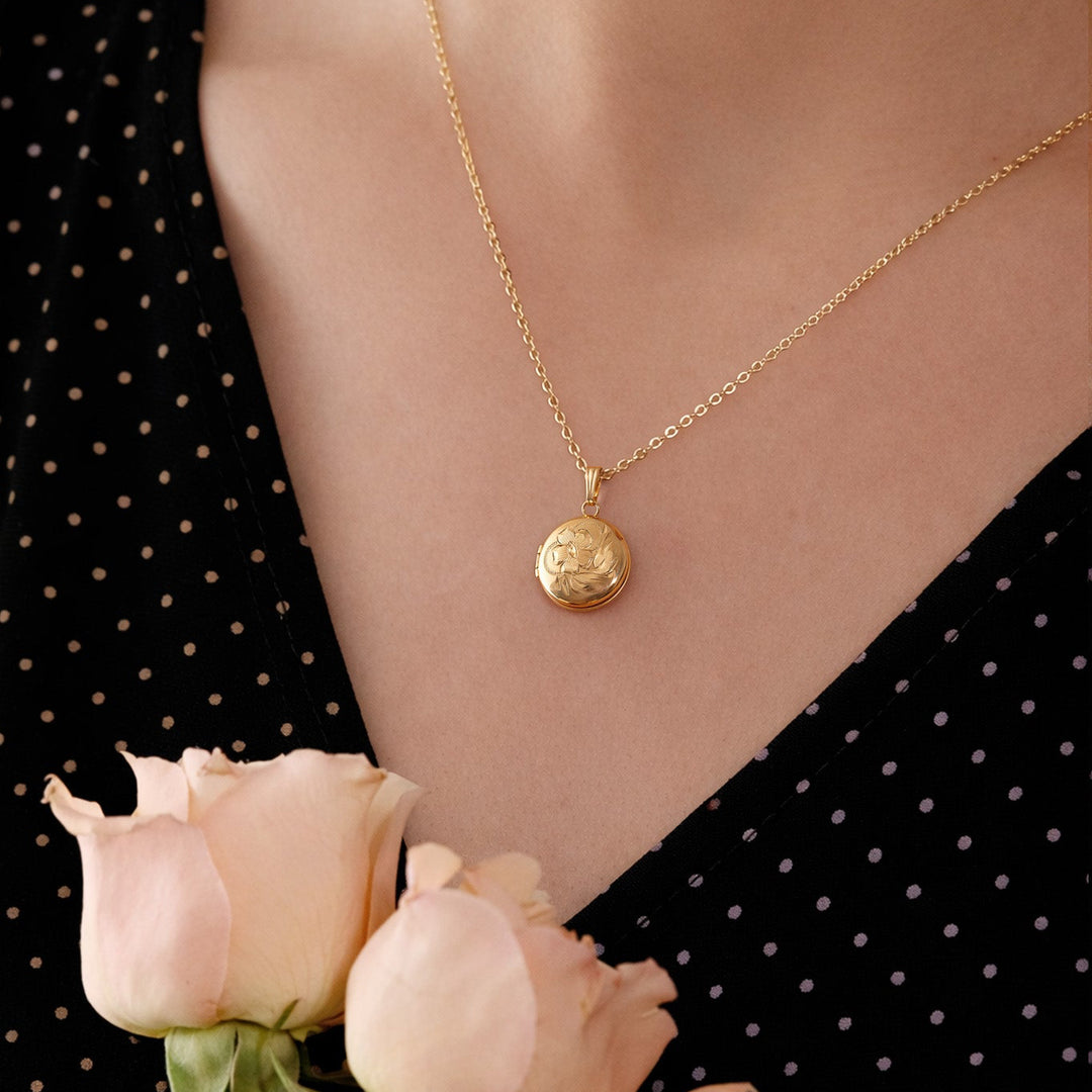 Etched Bloom Locket