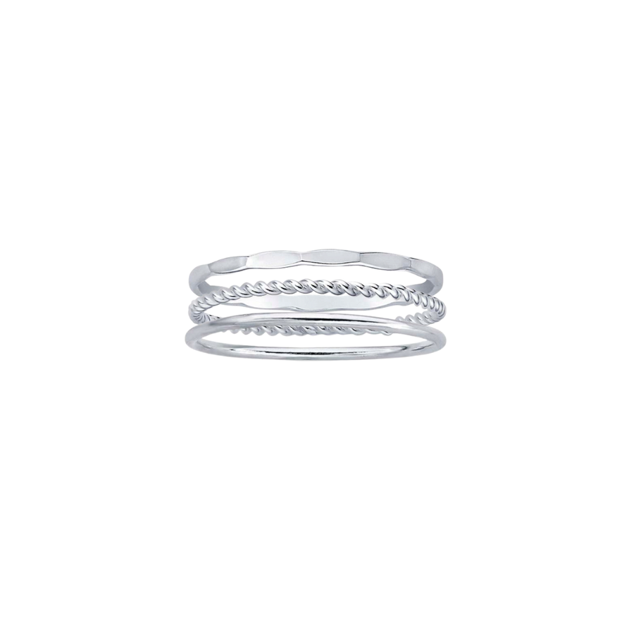 Silver Stacking Rings – Emery & Opal