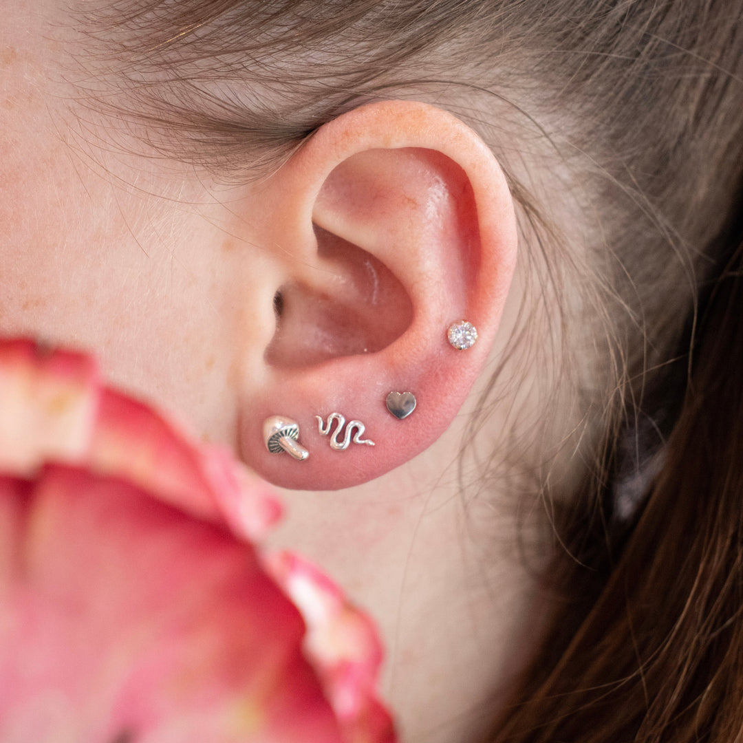 Sterling Silver Snake Studs