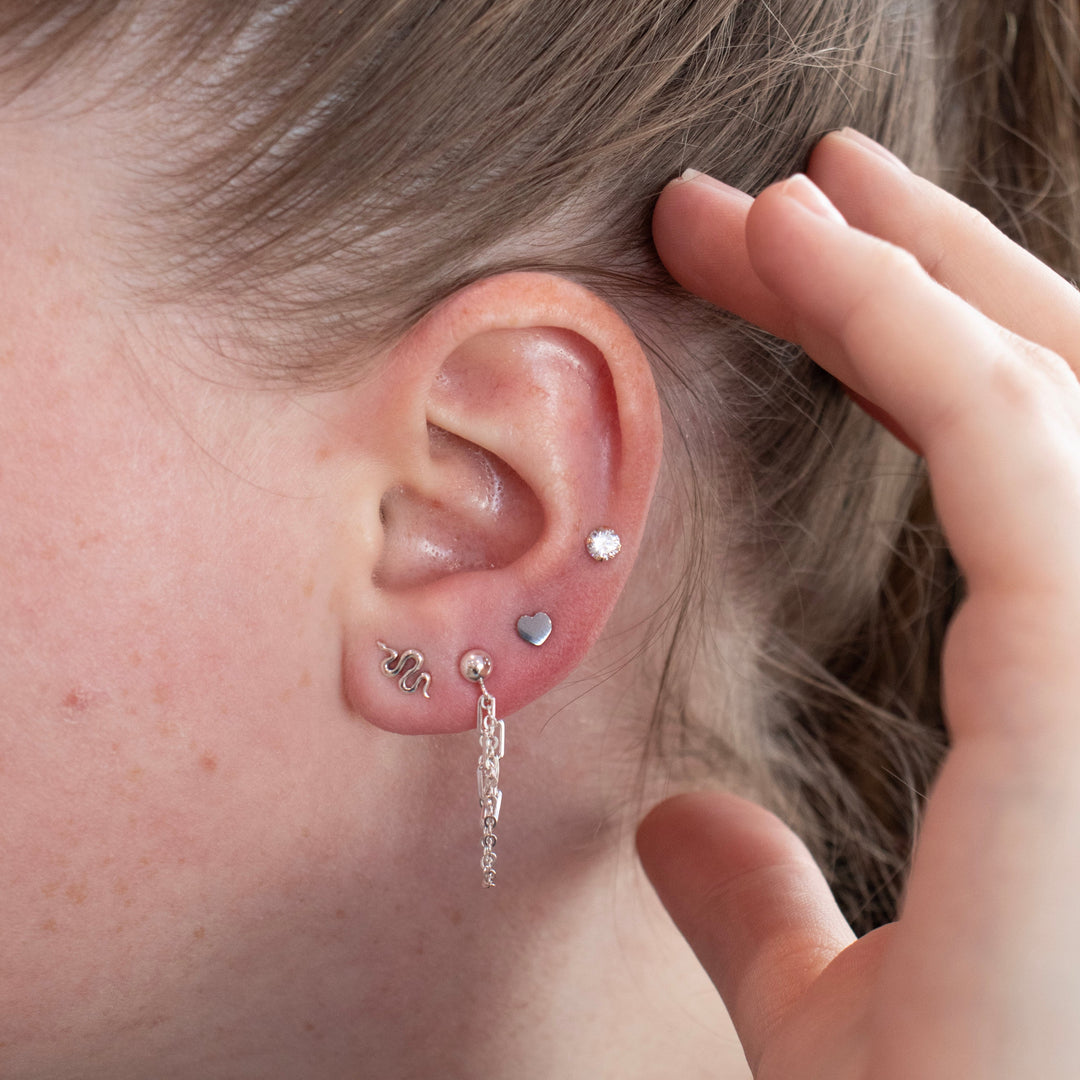 Sterling Silver Snake Studs