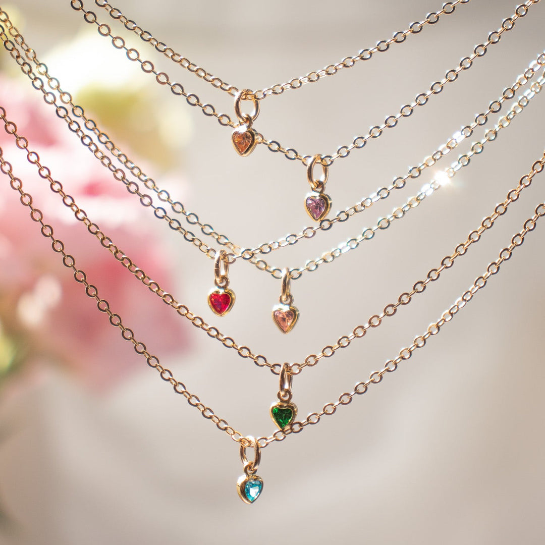 Heart Birthstone Necklace