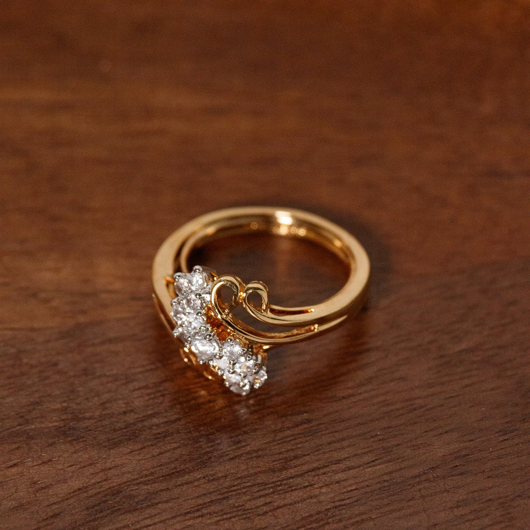 Vintage NV Clear Marquise Rhinestone Bypass Ring
