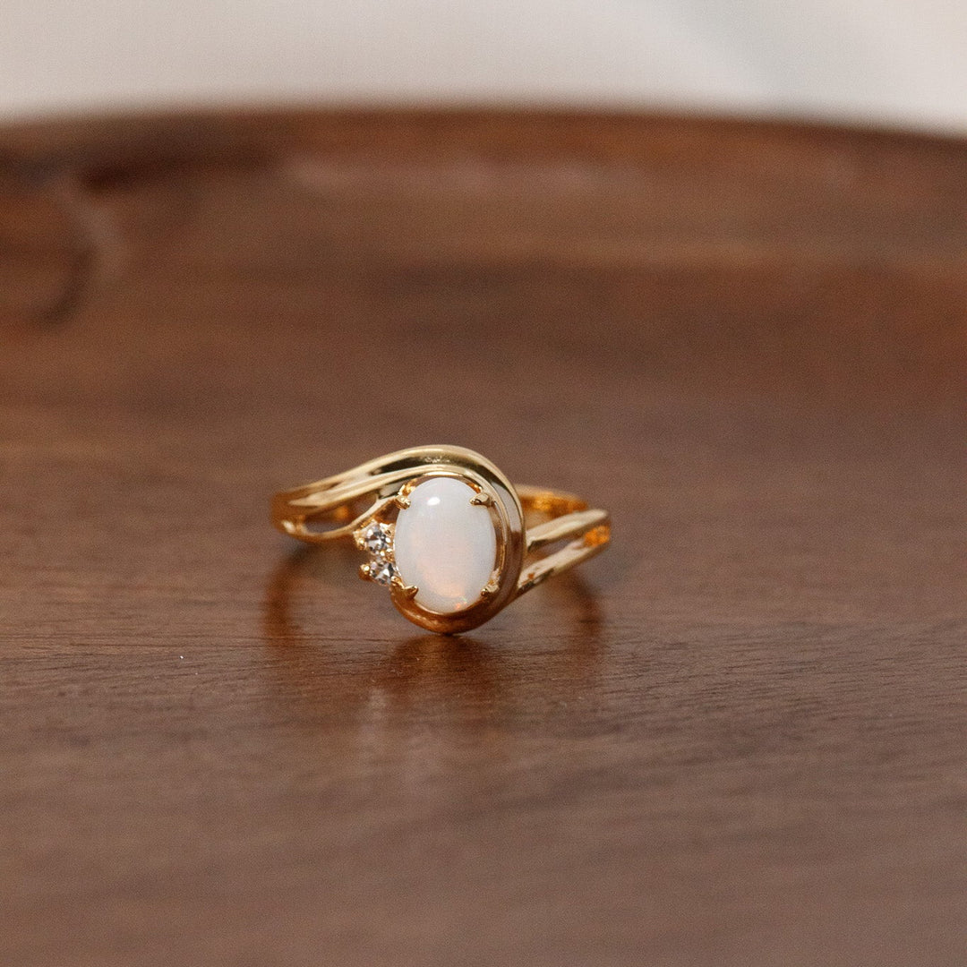 Vintage Faux Opal Gold Tone Ring