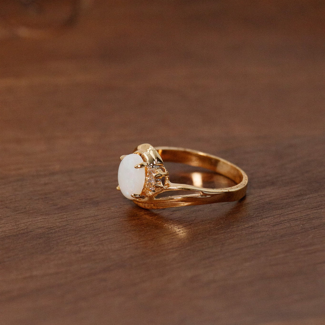 Vintage Faux Opal Gold Tone Ring