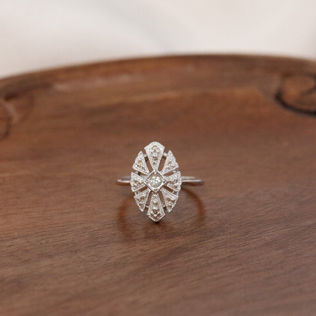 Vintage 1980 Avon Chesterfield Art Deco Rhinestone Ring