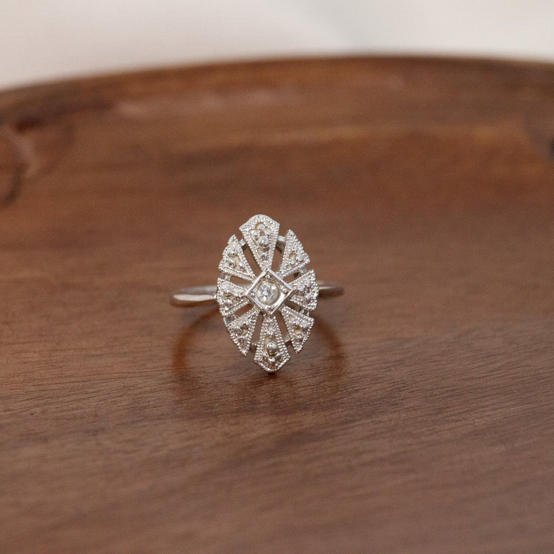 Vintage 1980 Avon Chesterfield Art Deco Rhinestone Ring