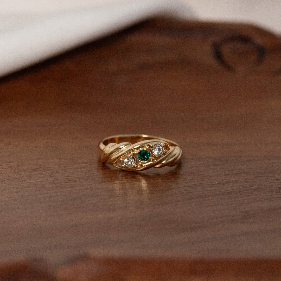 Vintage Avon Green Stone