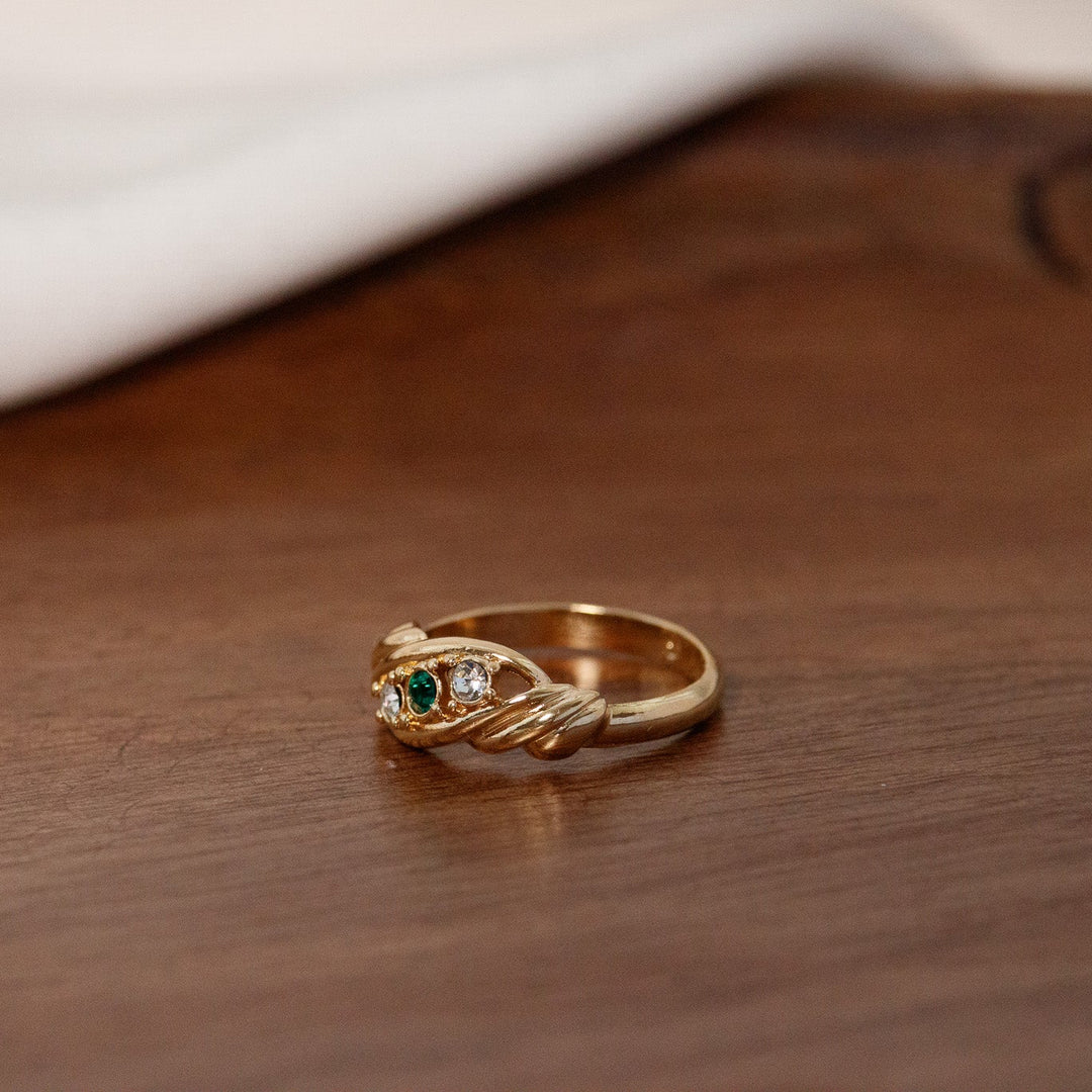 Vintage Avon Green Stone