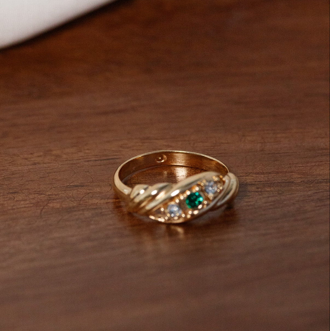 Vintage Avon Green Stone