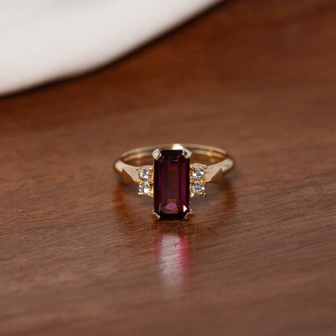 Vintage Avon Faux Amethyst Glass Ring