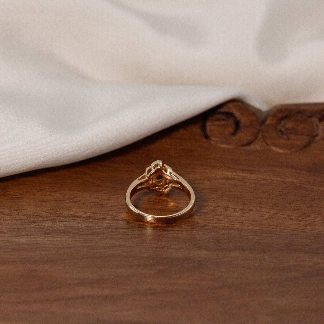 Bague cocktail vintage en quartz fumé