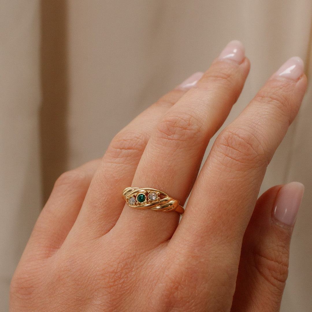 Vintage Avon Green Stone