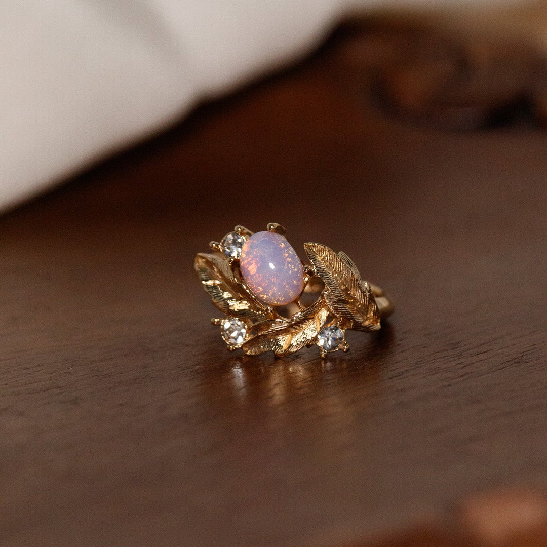 Vintage Avon Fireflower Faux Opal Rhinestone Ring