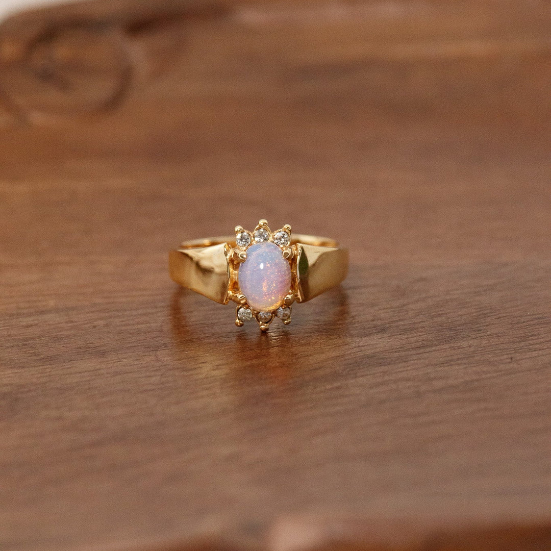 Vintage Oval Opal CZ Ring