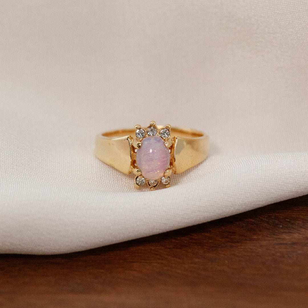 Vintage Oval Opal CZ Ring
